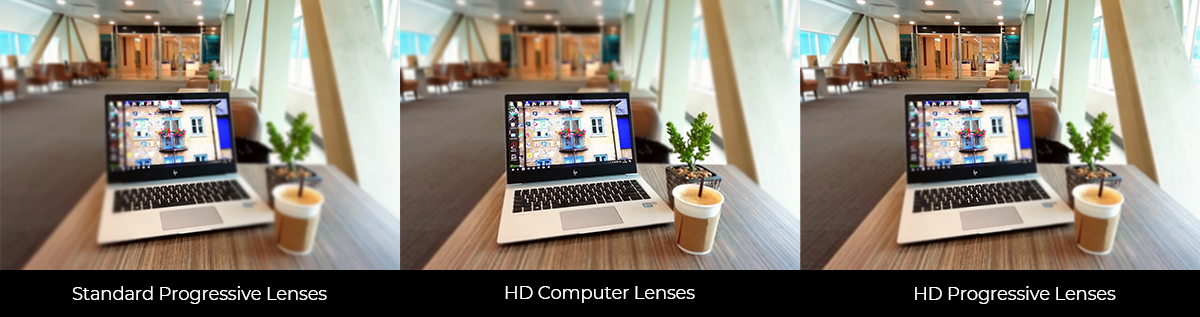 Standard Progressive Lenses vs HD Computer Lenses vs HD Progressive Lenses